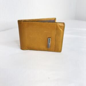 DOPP men's Bifold Wallet Genuine Leather RFID Protection, mustard color, classic